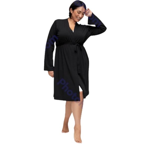 Motherhood Other - Motherhood Maternity Bathrobe Sleep Black Tie Waist 3X Plus Size